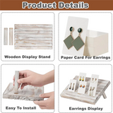 Wooden Earring Display Holder, Jewelry Organizer with 100 Earring Cards