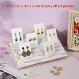Wooden Earring Display Holder, Jewelry Organizer with 100 Earring Cards