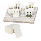 Wooden Earring Display Holder, Jewelry Organizer with 100 Earring Cards
