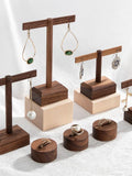 Wooden Earring Jewelry Holder Walnut Earring Organizer Hanging Stand