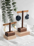 Wooden Earring Jewelry Holder Walnut Earring Organizer Hanging Stand