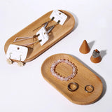 Wooden Jewelry Storage Tray Display Stand Organizer Holder