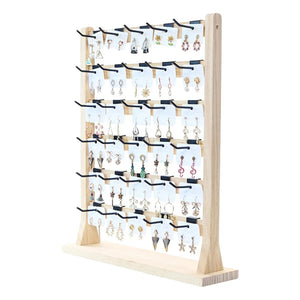Wooden Earrings Display Stand Jewelry Organizer Holder 6 Tiers