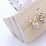 Wooden Jewelry Display Stand Earring Necklace Rings Holder