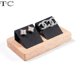 Wooden Earrings Stand Jewelry Counter Display Props Ear Studs Tray