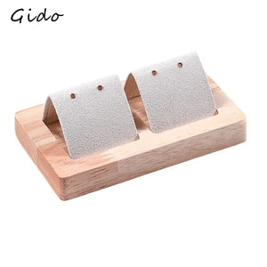 Wooden Earrings Stand Jewelry Counter Display Props Ear Studs Tray