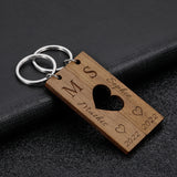 Personalized Couple Keychains Engraved Date Letter Keyring Valentines Gift