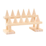 Wooden Finger Ring Display Stand for Jewelry Storage