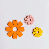 Wooden Flower Eardrop Pendant Charms DIY Jewelry Finding 10pcs