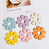 Wooden Flower Eardrop Pendant Charms DIY Jewelry Finding 10pcs