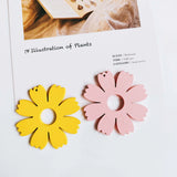 Wooden Flower Eardrop Pendant Charms DIY Jewelry Finding 10pcs