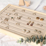 Wooden Green Velvet Necklace Organizer Bracelet Stand