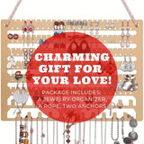 Wooden Jewelry Organizer Wall Mounted Earrings Display