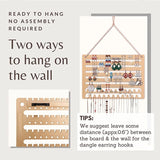 Wooden Jewelry Organizer Wall Mounted Earrings Display