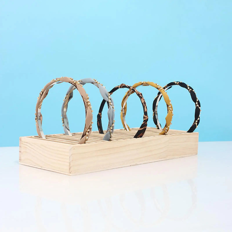 Wooden Headband Holder Bracelets Storage Display Box