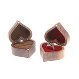 Heart-shaped Ring Jewelry Box Wooden Proposal Engagement Wedding Holder