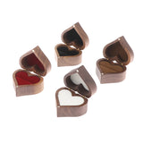 Heart-shaped Ring Jewelry Box Wooden Proposal Engagement Wedding Holder