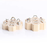 Wooden Hexagon Ring Display Stand Jewelry Holder Tray Organizer