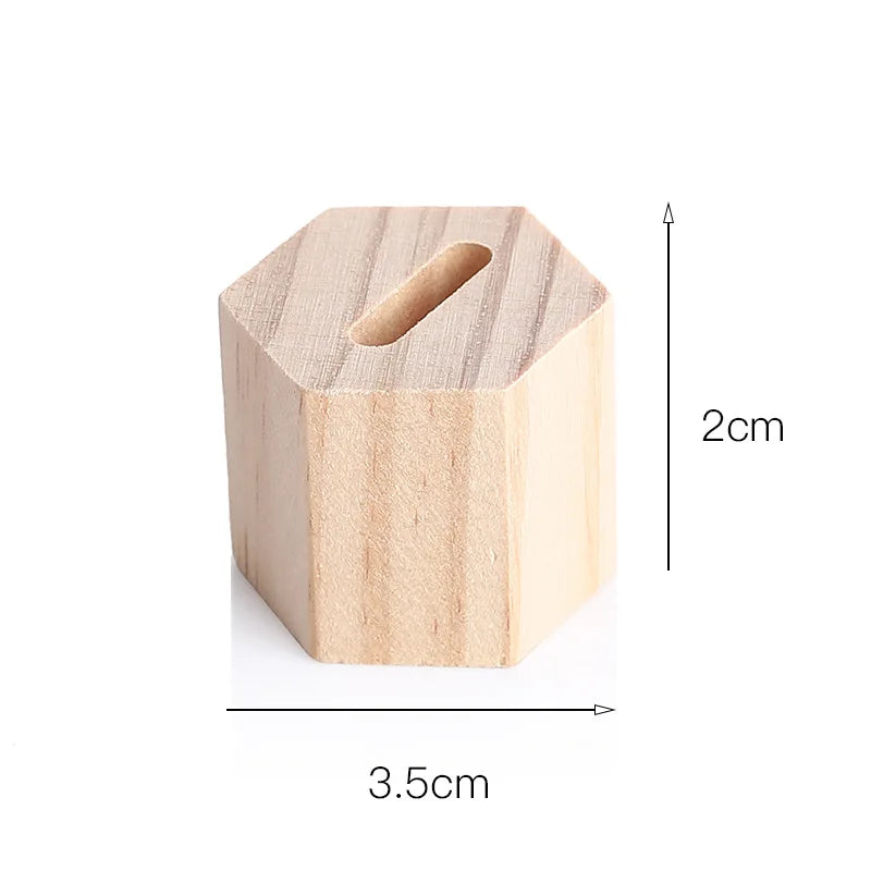Wooden Hexagon Ring Display Stand Jewelry Holder Tray Organizer