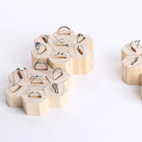 Wooden Hexagon Ring Display Stand Jewelry Holder Tray Organizer