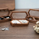 Wooden Jewelry Box Earring Ring Storage Organizer Large