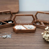 Large Wooden Jewelry Box Earring Ring Storage