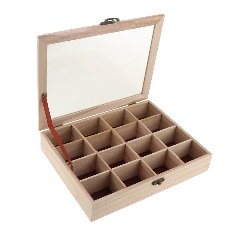 Wooden Jewelry Box, Organizer with Grids, Gift for Loved Ones
