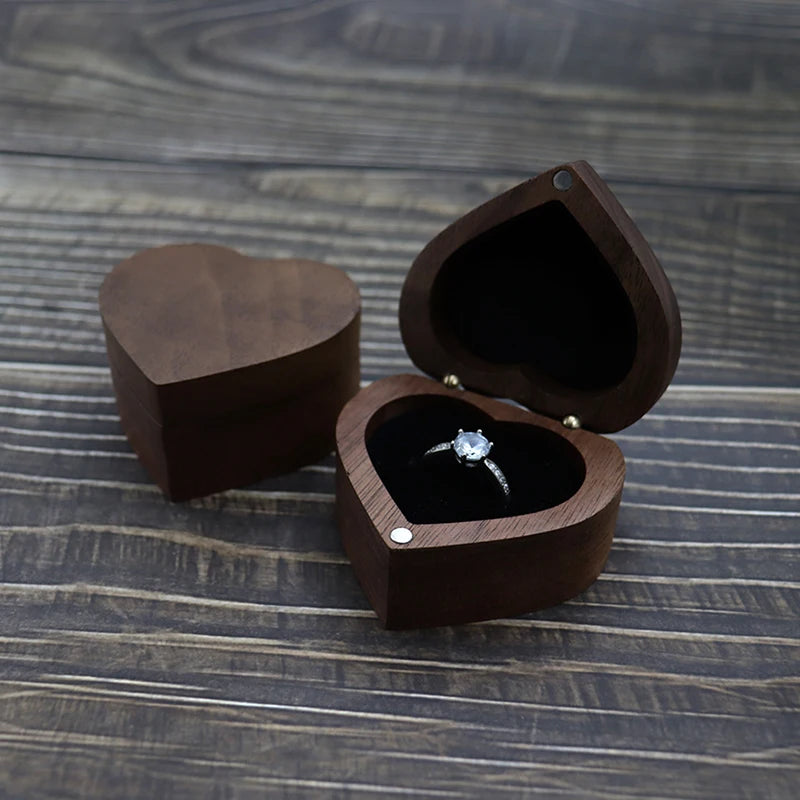 Wooden Jewelry Box Large Capacity Travel Storage Earring Ring Case