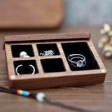 Wooden Jewelry Box Walnut Solid Wood Small Jewelry Storage Box Case