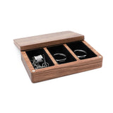 Wooden Jewelry Box Walnut Solid Wood Small Jewelry Storage Box Case