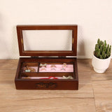 Wooden Jewelry Box Showcase Watch Earring Storage Organizer