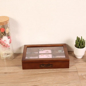 Wooden Jewelry Box Watch Earring Storage Organizer
