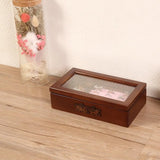 Wooden Jewelry Box Showcase Watch Earring Storage Organizer