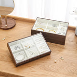 Wooden Jewelry Box with Clear Lid Display Drawer Tray Storage