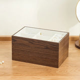 Wooden Jewelry Box with Clear Lid Display Drawer Tray Storage