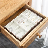 Wooden Jewelry Box with Clear Lid Display Drawer Tray Storage