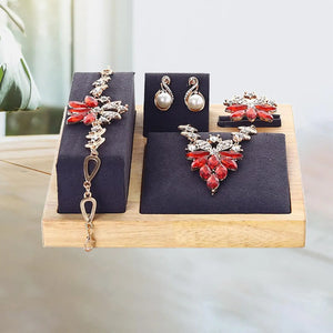 Wooden Jewelry Display 6x6 Inches Necklace Bracelets Holder