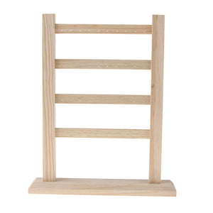 Wooden Jewelry Display Rack Stand Earrings Necklace Organizer Holder