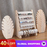 Wooden Jewelry Display Stand T-Bar Bracelets Earrings Holder