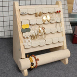 Wooden Jewelry Display Stand T-Bar Bracelets Earrings Holder