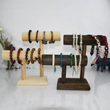 2 Tier Wooden Bracelet Holder Jewelry Display Stand