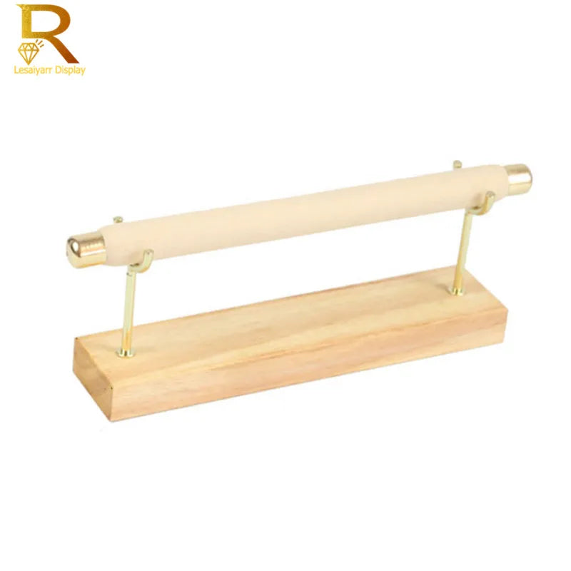 Wooden Jewelry Display Stand Ring Holder T-Bar Display Bracelets Anklets