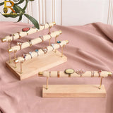 Wooden Jewelry Display Stand Ring Holder T-Bar Display Bracelets Anklets