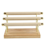 Wooden Jewelry Display Stand Ring Holder Bracelets Anklets T-Bar
