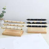 Wooden Jewelry Display Stand Ring Holder Bracelets Anklets T-Bar