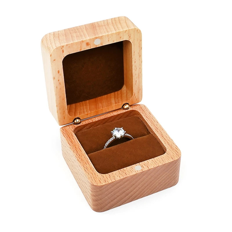 Rustic Engagement Ring Box Portable Jewelry Case Antique Ring Case