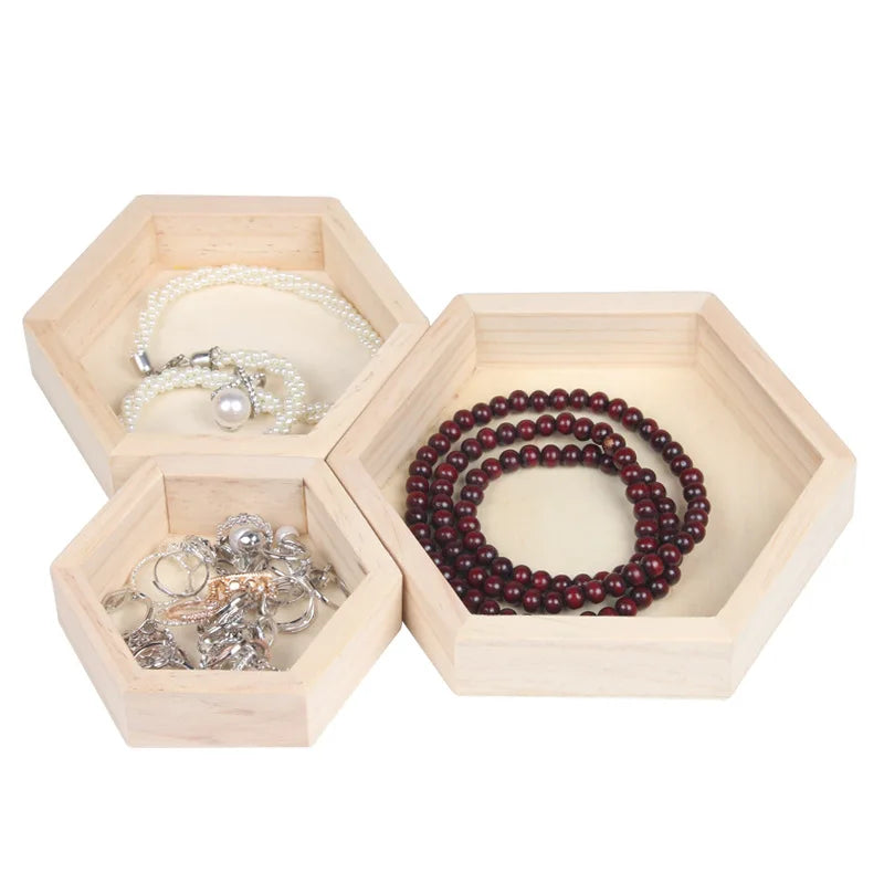 Wooden Jewelry Organizer Box Necklace Bracelet Jewelry Display Tray Case Holder