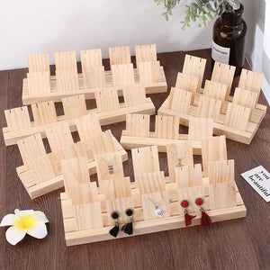 Wooden Jewelry Organizer Earrings Hanger Display Stand Storage Holder