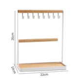 Wooden Jewelry Organizer Hanger Holder Stand For Necklace Earrings Rings Storage