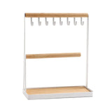 Wooden Jewelry Organizer Hanger Holder Stand For Necklace Earrings Rings Storage